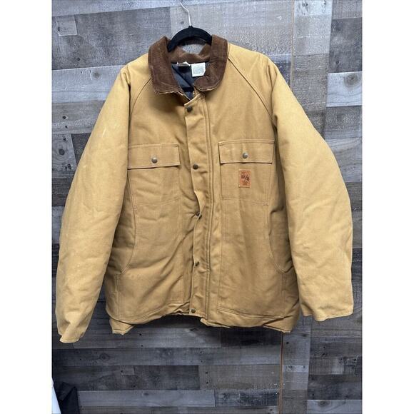 Vintage 80s Walls Premium 1/18 Canvas Jacket Mens 2X Excellent Workwear Brown - Picture 1 of 7